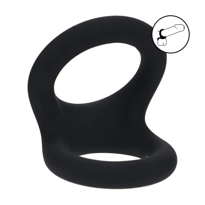 Shots Toys LEVELZ Double O Silicone Cock & Balls Rings Medium Black Shots Toys