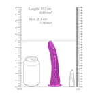 Shots Toys REALROCK Slim Glow In The Dark Dong 6 Inch Purple