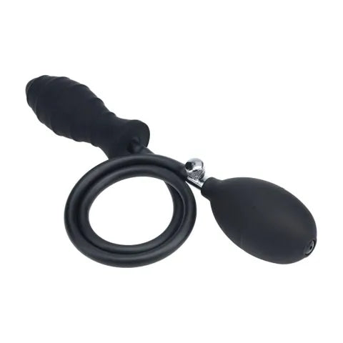 Shots Toys LEVELZ Ribbed Inflatable Anal Plug Black Shots Toys
