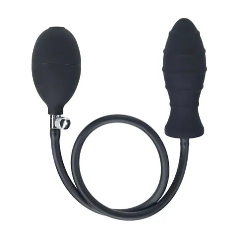 Shots Toys LEVELZ Ribbed Inflatable Anal Plug Black Shots Toys