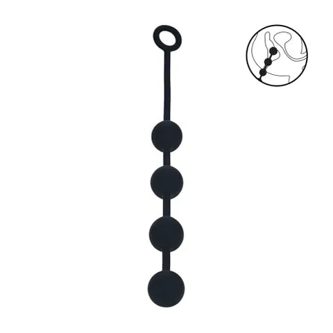 Shots Toys LEVELZ Round Silicone Anal Balls Beads 40mm Black Large Shots Toys