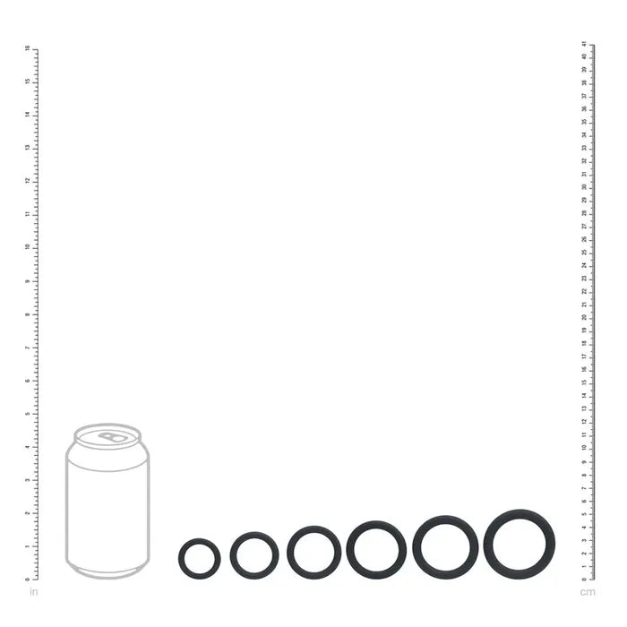 Shots Toys LEVELZ Classic Silicone Cock Ring Set Of 6 Black Secondary image