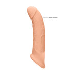 Shots Toys REALROCK Realistic Penis Extender Sleeve With Rings 9 Inch Flesh