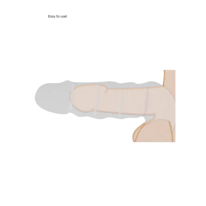 Shots Toys REALROCK Realistic Penis Extender Sleeve With Rings 9 Inch Flesh