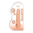 Shots Toys REALROCK Realistic Penis Extender Sleeve With Rings 9 Inch Flesh