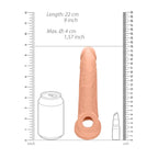 Shots Toys REALROCK Realistic Penis Extender Sleeve With Rings 9 Inch Flesh