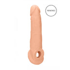 Shots Toys REALROCK Realistic Penis Extender Sleeve With Rings 9 Inch Flesh