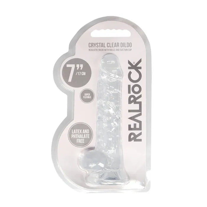 Shots Toys REALROCK Realistic Dildo With Balls Dong 7 Inch Clear