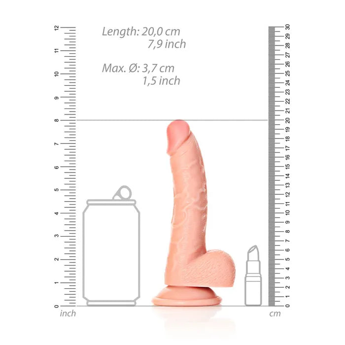 Shots Toys REALROCK Realistic Regular Curved Dong With Balls 7 Inch Flesh