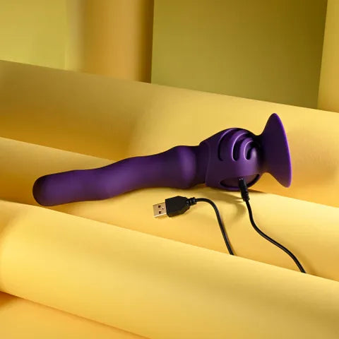Playboy Pleasure WIGGLE IT USB Rechargeable Wiggling Vibrator Purple 23.9cm Secondary image