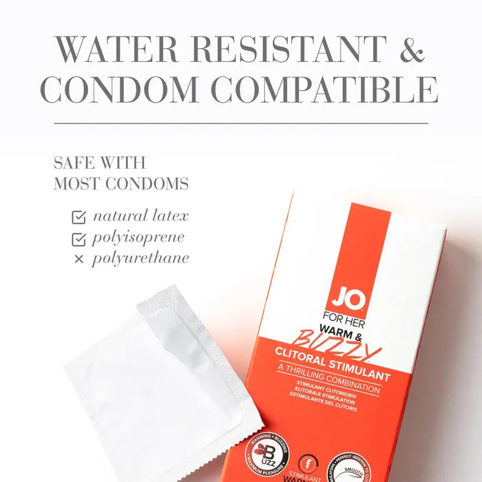 JO Warm & Buzzy Warming Clitoral Stimulation Gel 10ml Tube JO