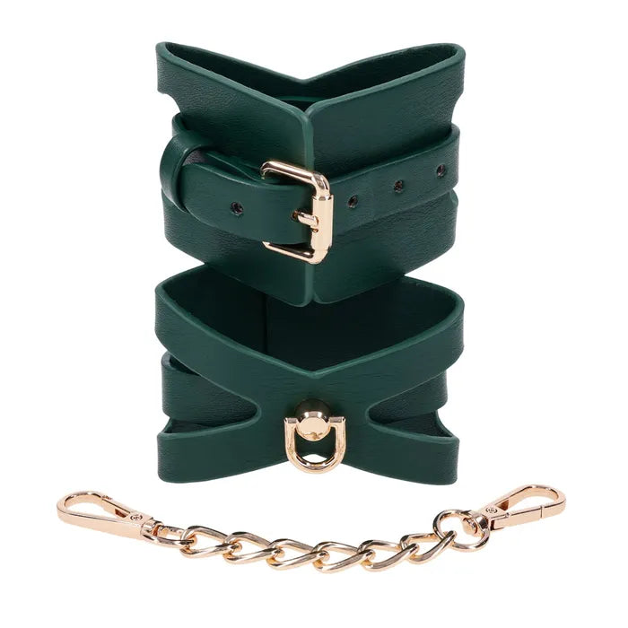 Sportsheets Sex & Mischief Indica Cutout Cuffs Restraints Green / Gold Sportsheets