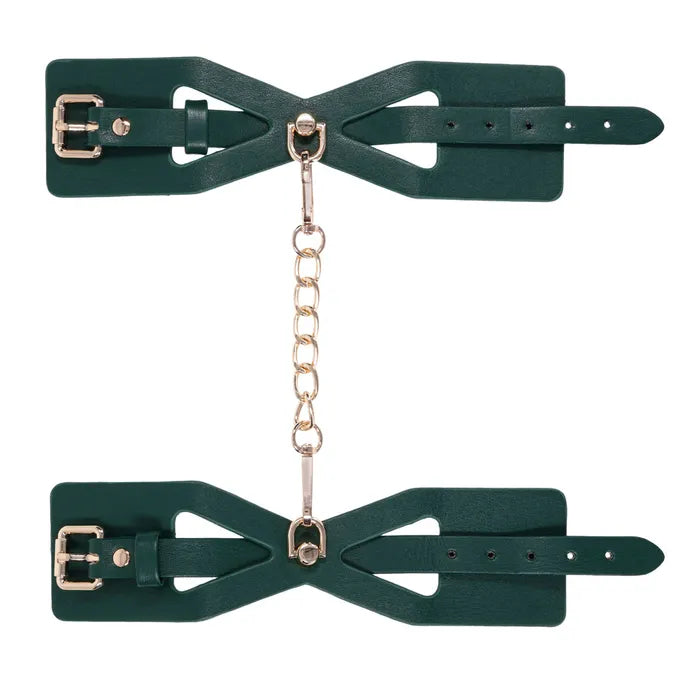 Sportsheets Sex & Mischief Indica Cutout Cuffs Restraints Green / Gold Sportsheets