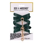 Sportsheets Sex & Mischief Indica Cutout Cuffs Restraints Green / Gold Sportsheets