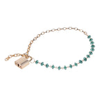 Sportsheets Sex & Mischief Indica Crystal Day Lockable Collar Gold / Emerald Sportsheets