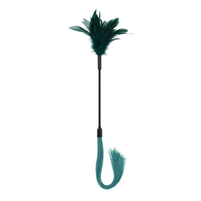 Sportsheets Sex & Mischief Indica Feather Tickler Whip Green Sportsheets