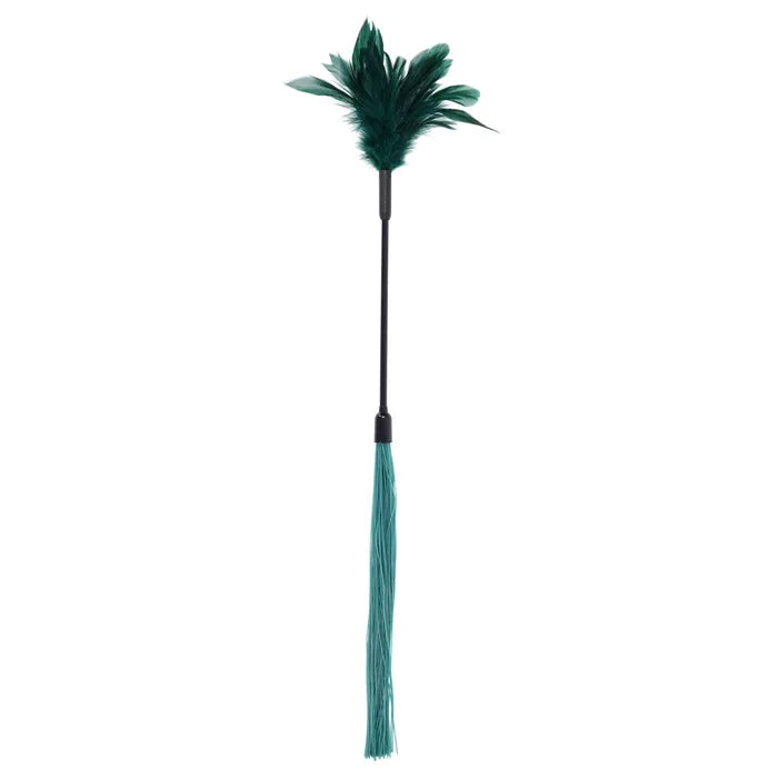 Sportsheets Sex & Mischief Indica Feather Tickler Whip Green Sportsheets