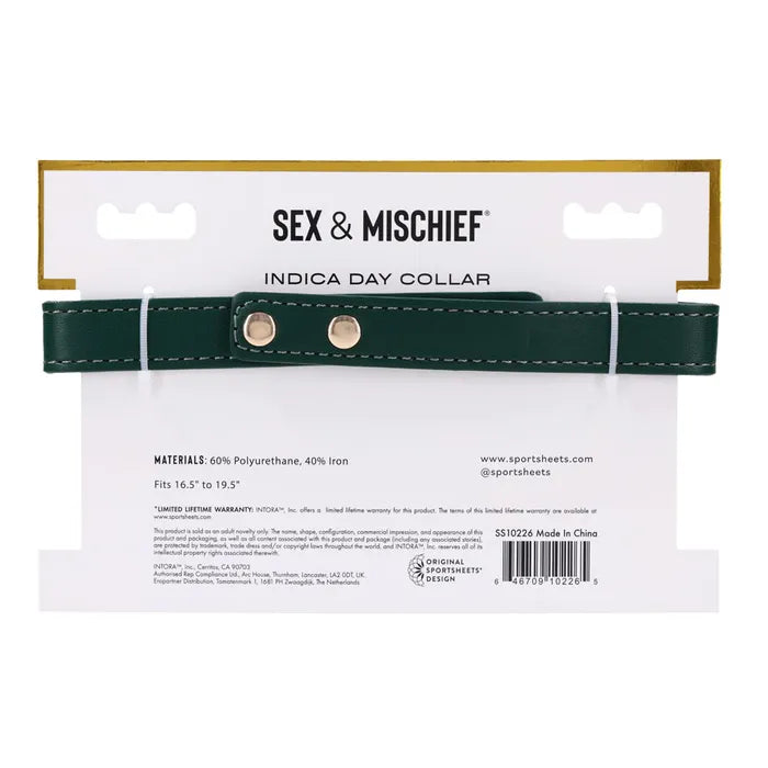 Sportsheets Sex & Mischief Indica Day Collar Green / Gold Sportsheets