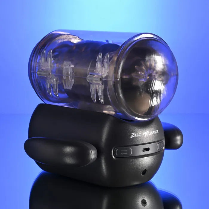 Zero Tolerance HOLD ME TIGHT USB Rechargeable Vibrating Auto Stroker With Phone Holder Black Zero Tolerance