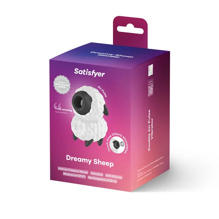 Satisfyer Dreamy Sheep USB Rechargeable Vibrating Air Pulse Stimulator White / Black