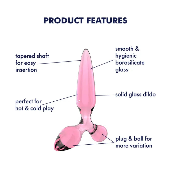 Satisfyer Triple Crystal 2 Pink Glass 3 In1 Butt Plug