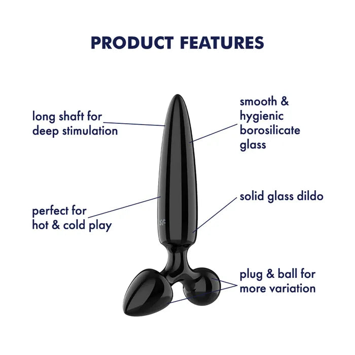Satisfyer Triple Crystal 1 Black Glass 3 In 1 Butt Plug