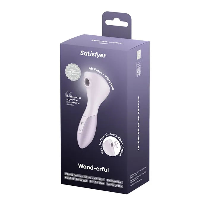Satisfyer Wand Erful USB Rechargeable Air Pulse Massage Wand 15.8cm Violet Satisfyer