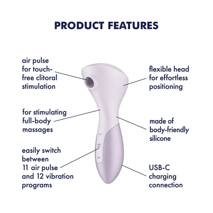 Satisfyer Wand Erful USB Rechargeable Air Pulse Massage Wand 15.8cm Violet Satisfyer