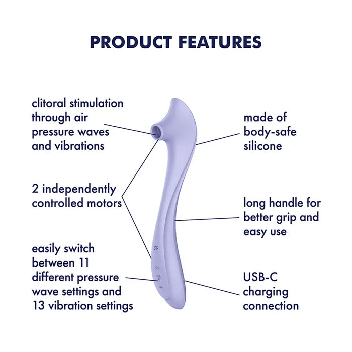Satisfyer Easy Lover USB C Rechargeable Air Pulse Clitoral Stimulator Purple Satisfyer