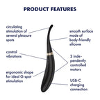 Satisfyer Tip Tease Black USB Rechargeable Vibrator With Twirling Tip