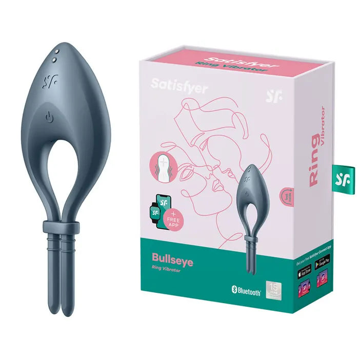 Satisfyer Bullseye Navy Vibrating Adjustable Lasso Cock Ring