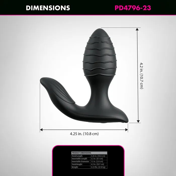Pipedream Anal Fantasy Elite Gyro Milk Pro USB Rechargeable Gyrating Butt Plug Black Pipedream