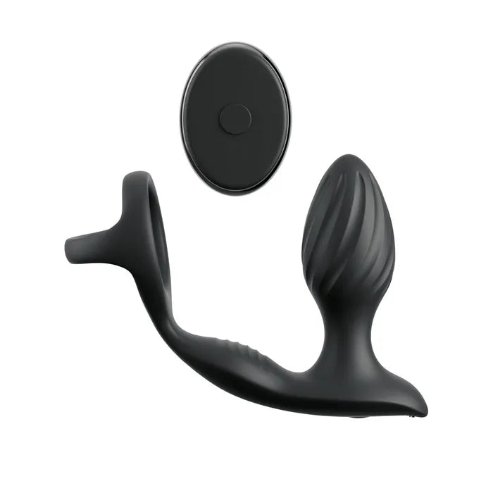 Pipedream Anal Fantasy Elite Ass Gasm Gyro Milk Pro USB Rechargeable Gyrating Butt Plug With Cock Ring Black Pipedream