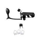 Pipedream Fantasy C Ringz Remote Controlled Vibrating Cock Blocker With Ass Gasm Plug Black Vibrating Cock Cage With Anal Plug Pipedream
