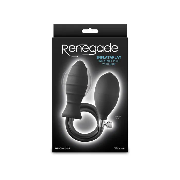 NS Novelties Renegade InflataPlay Inflatable Butt Plug 10.5cm Black