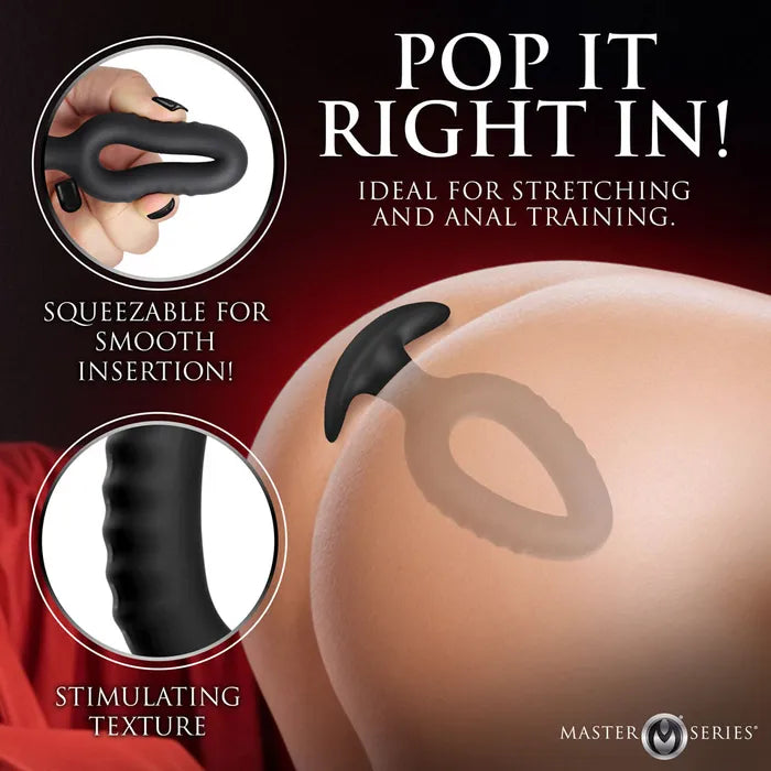XR Brands Master Series Pop Plugs Anal Plug Trainer Set Of 3 Sizes Black Secondary image