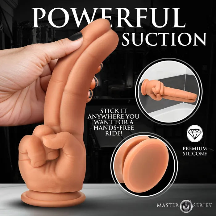 XR Brands Master Series The Pleaser Double Finger Dildo 23.6cm Flesh Secondary image