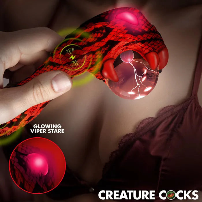XR Brands Creature Cocks Cobra USB Rechargeable Fantasy Vibrator With Plasma Ball 18.5cm Red XR Brands