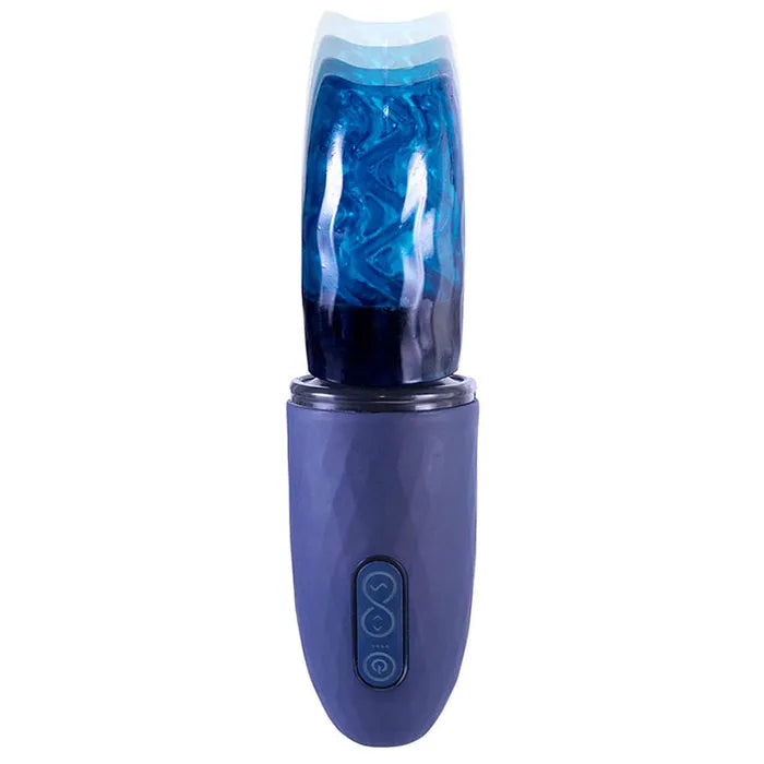 Adam & Eve ADAMS MAGNA MISSILE USB Rechargeable Thrusting & Spinning Auto Stroker Blue Adam & Eve