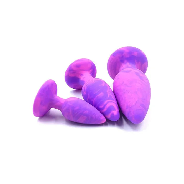 Adam & Eve COLOUR SWIRL Anal Plug Set Set Of 3 Sizes Purple / Pink Adam & Eve