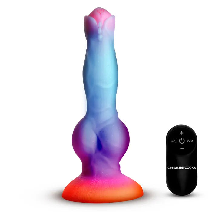 XR Brands Creature Cocks Astro Cock Glow In Dark Vibrating Fantasy Dildo With Remote 20.6cm XR Brands Main image
