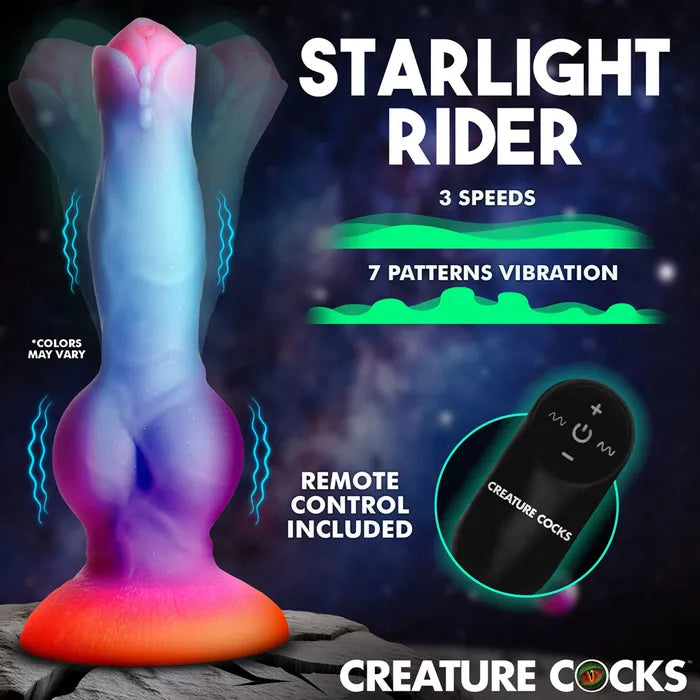 XR Brands Creature Cocks Astro Cock Glow In Dark Vibrating Fantasy Dildo With Remote 20.6cm XR Brands