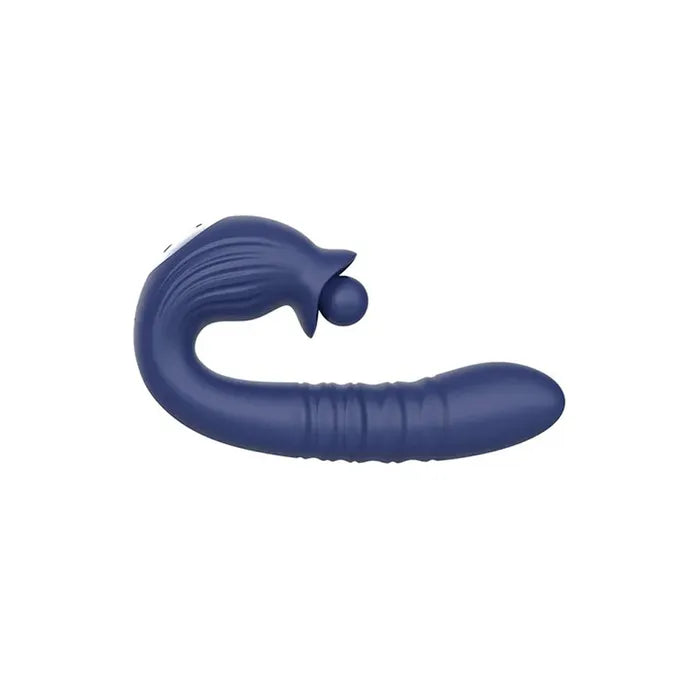 Adam & Eve THE BIG BALLER USB Rechargeable Thrusting Rabbit Vibrator 18.8cm Navy Blue Adam & Eve