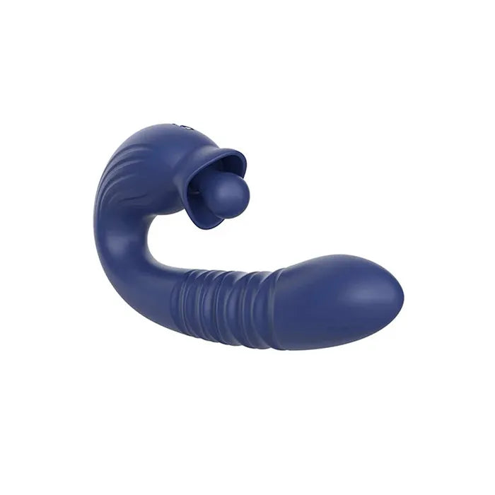 Adam & Eve THE BIG BALLER USB Rechargeable Thrusting Rabbit Vibrator 18.8cm Navy Blue Adam & Eve