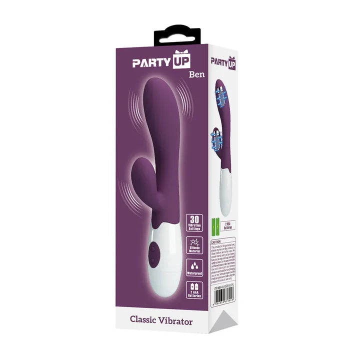 Party Up BEN Classic Vibe Purple Rabbit Vibrator 20cm