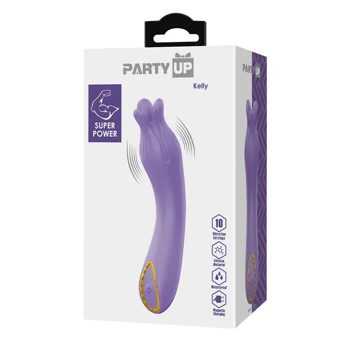 Party Up KELLY USB Rechargeable Vibrator 13.7cm Purple Secondary image