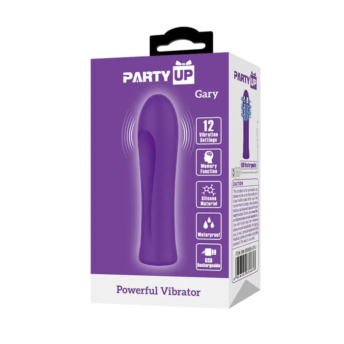 Party Up GARY USB Rechargeable Bullet Vibrator 10.2cm Purple