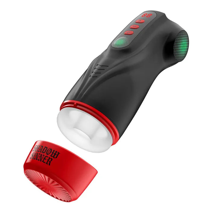 Shots Toys MASTURS Raven USB Rechargeable Vibrating & Sucking Auto Stroker With Augmented Reality