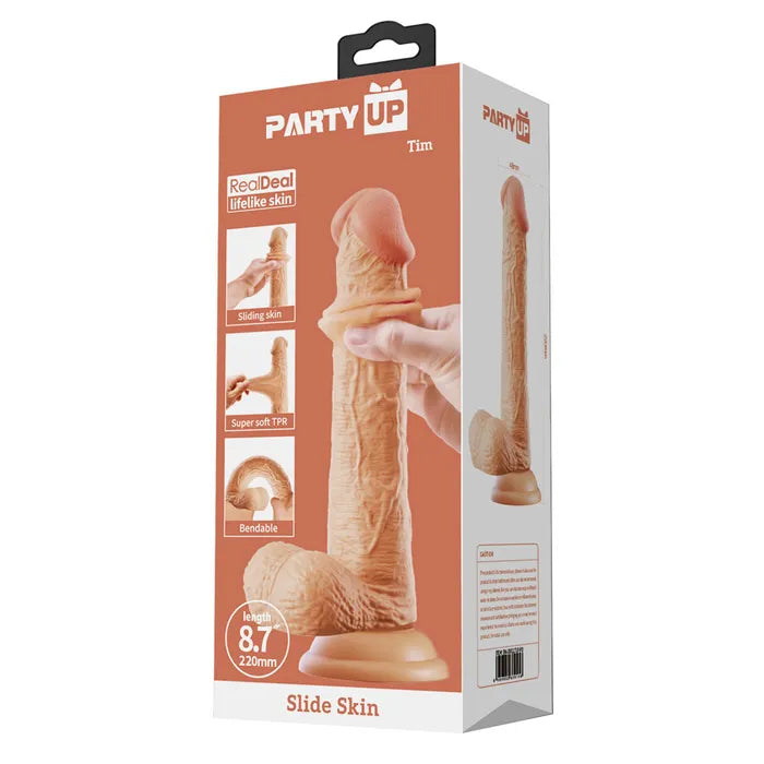Party Up TIM Slide Skin Dong Flexible Dildo 22cm Flesh