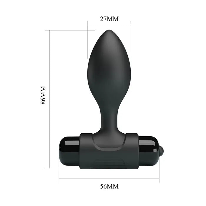 Party Up KEN Vibrating Butt Plug Black Vibrating Butt Plug 8.6cm